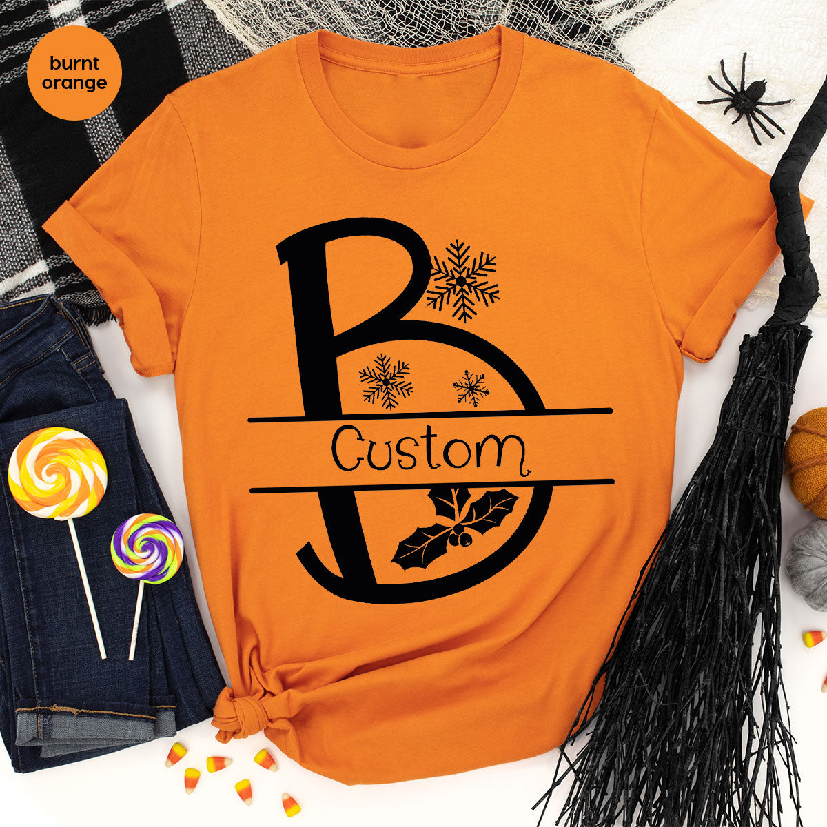Custom Christmas T-Shirt, White Peach Design Shirt, Christmas Personalized Shirt