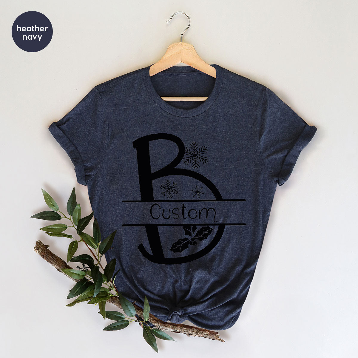 Custom Christmas T-Shirt, White Peach Design Shirt, Christmas Personalized Shirt