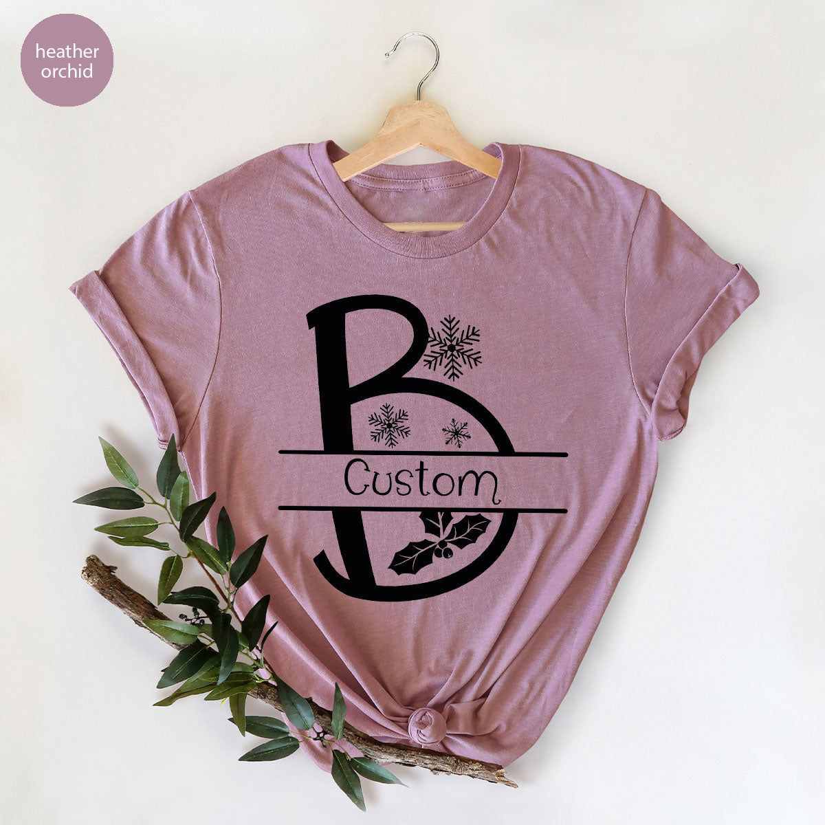 Custom Christmas T-Shirt, White Peach Design Shirt, Christmas Personalized Shirt