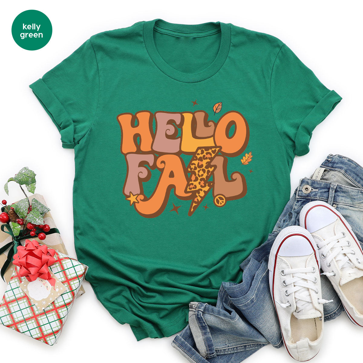 Hello Fall Shirt, Halloween Fall T-Shirt, Halloween 2022 Hoodie, Hello Halloween Long Sleeve Shirt