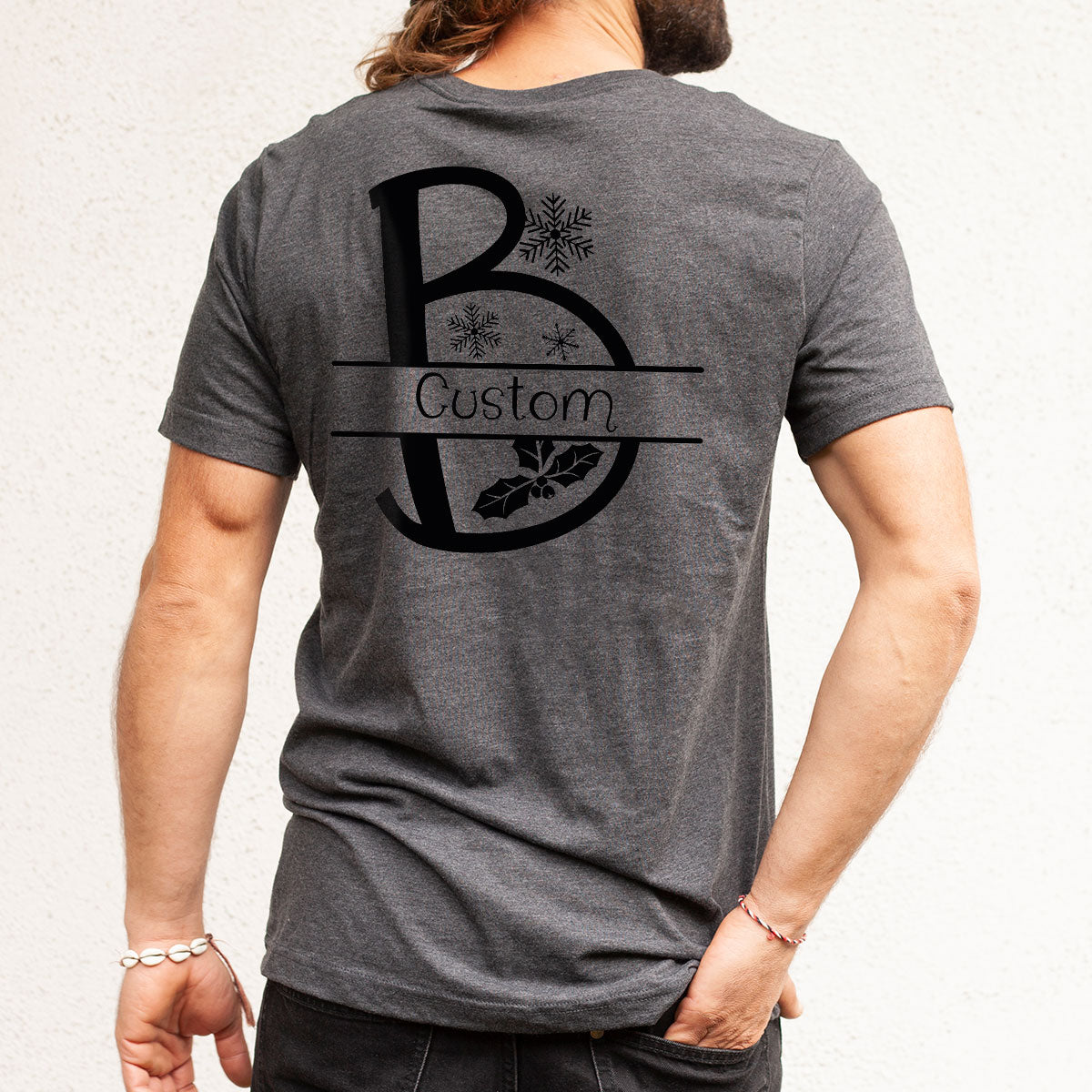 Custom Christmas T-Shirt, White Peach Design Shirt, Christmas Personalized Shirt