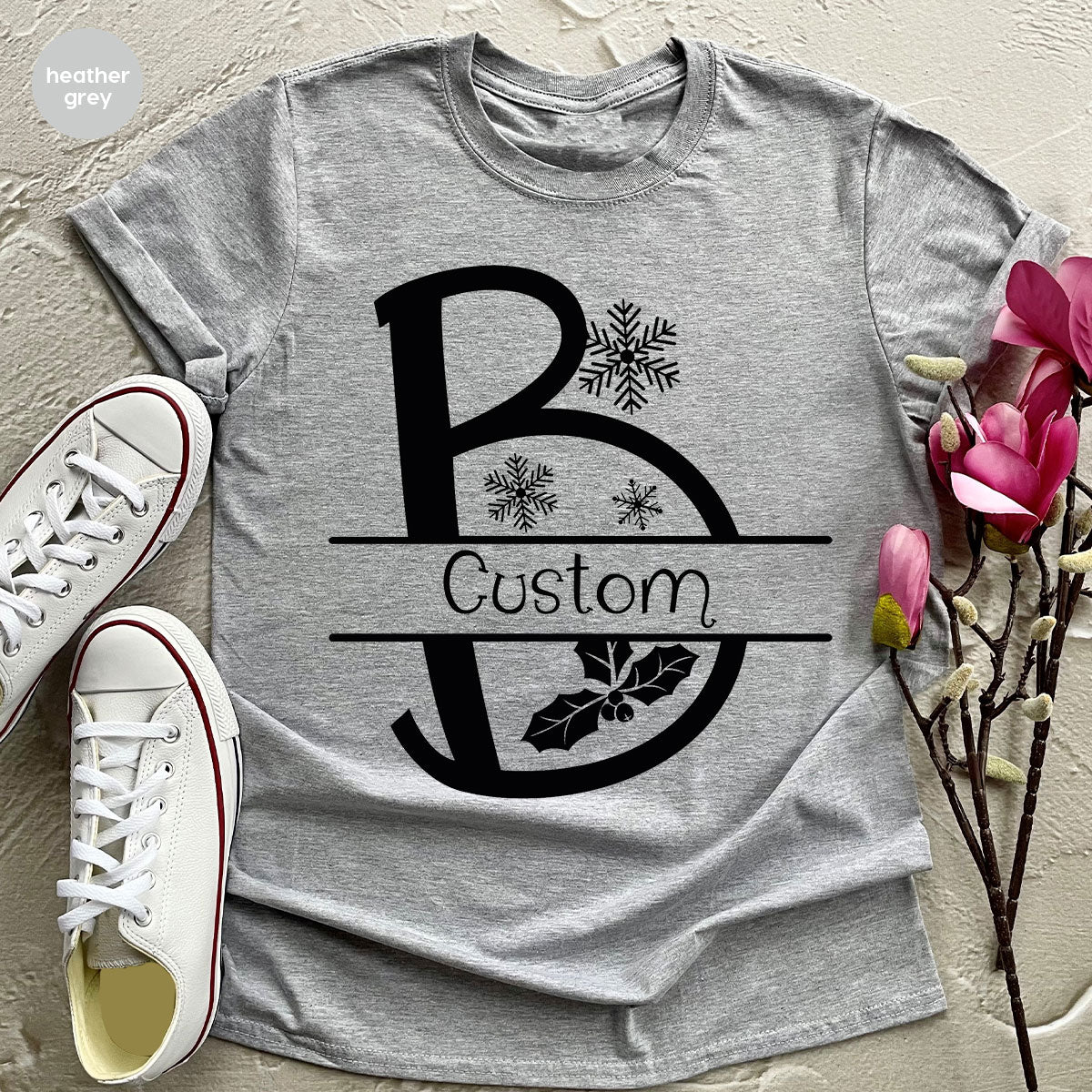 Custom Christmas T-Shirt, White Peach Design Shirt, Christmas Personalized Shirt