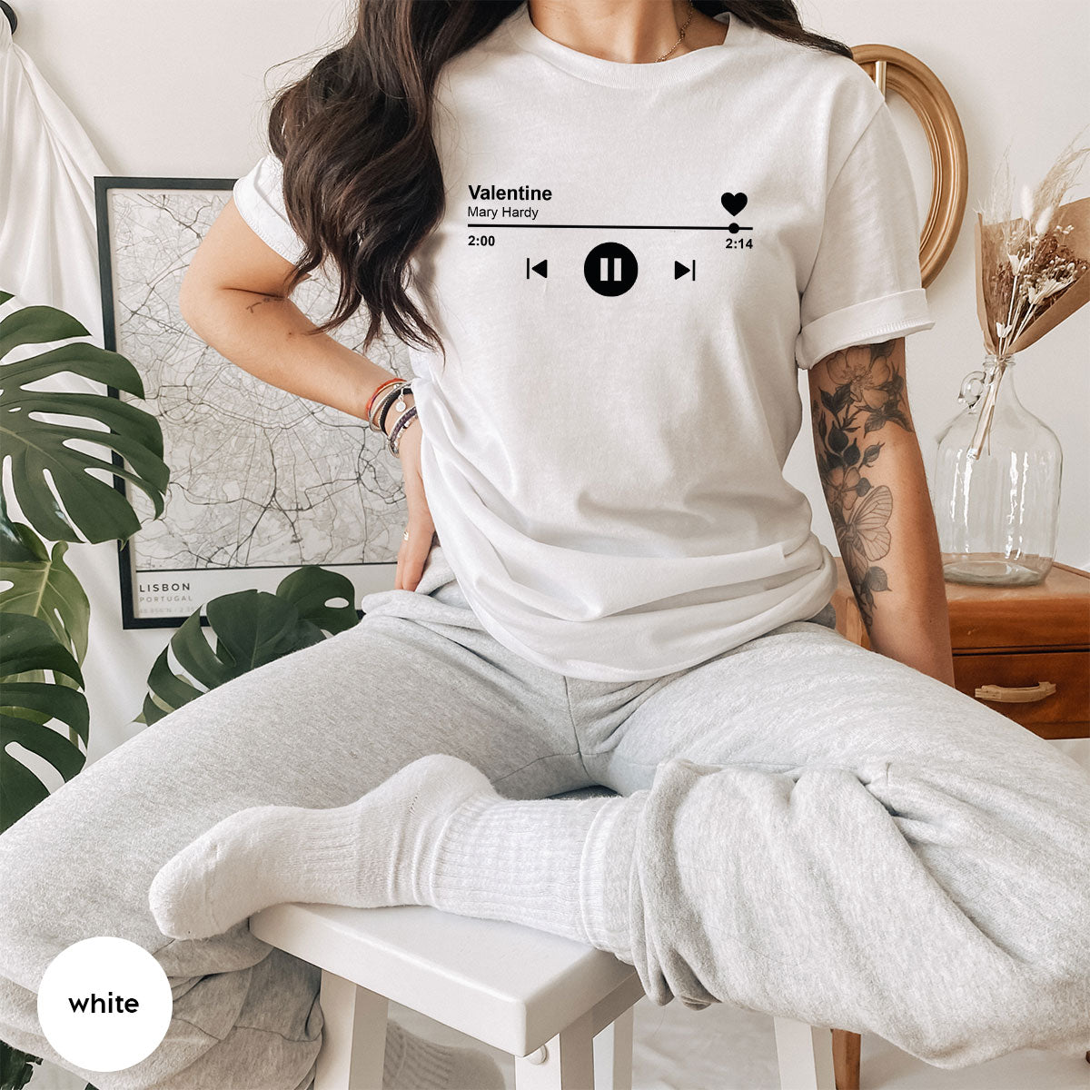 Valentine's Day Shirt, Play Music For Valentine's Shirt, Valentine's Day Playlist T-Shirt