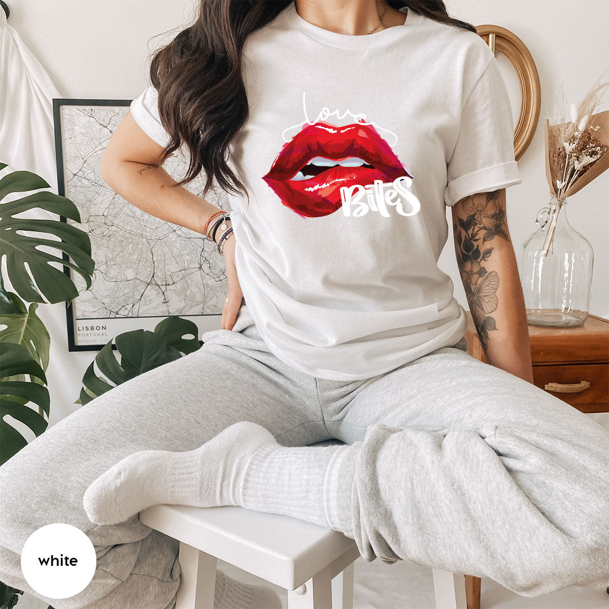 Cool Valentine's Day T-Shirt, Bite Shirt, Cute Lips Tee, Valentine Gift