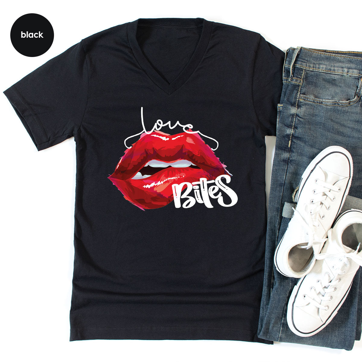 Cool Valentine's Day T-Shirt, Bite Shirt, Cute Lips Tee, Valentine Gift