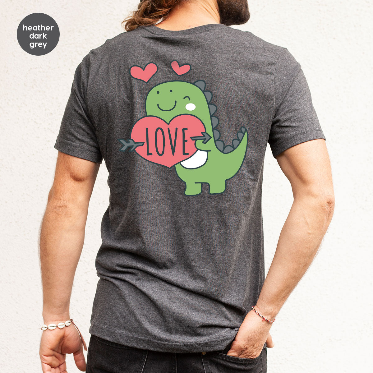 Love Shirt, Lovely Dinosaur Shirt, Valentine's Day Special Shirt, Valentine's Day Shirt For Women