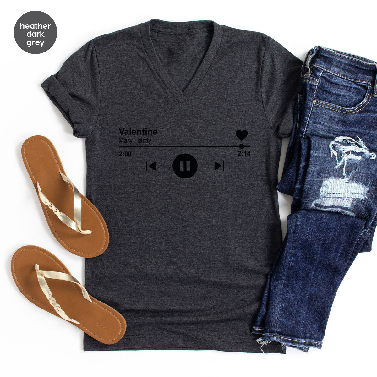 Valentine's Day Shirt, Play Music For Valentine's Shirt, Valentine's Day Playlist T-Shirt