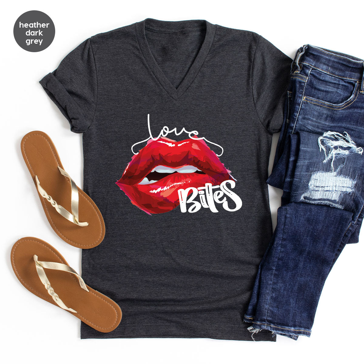 Cool Valentine's Day T-Shirt, Bite Shirt, Cute Lips Tee, Valentine Gift