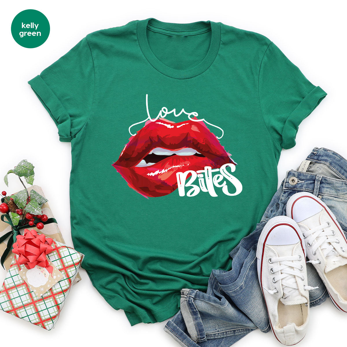 Cool Valentine's Day T-Shirt, Bite Shirt, Cute Lips Tee, Valentine Gift