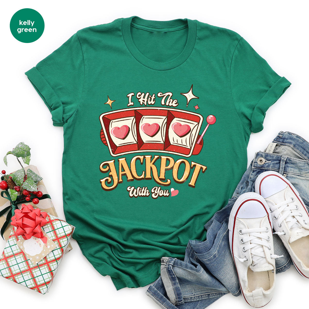 I Hit The Jackpot With You Shirt, Romantic Valentine's Day T-Shirt