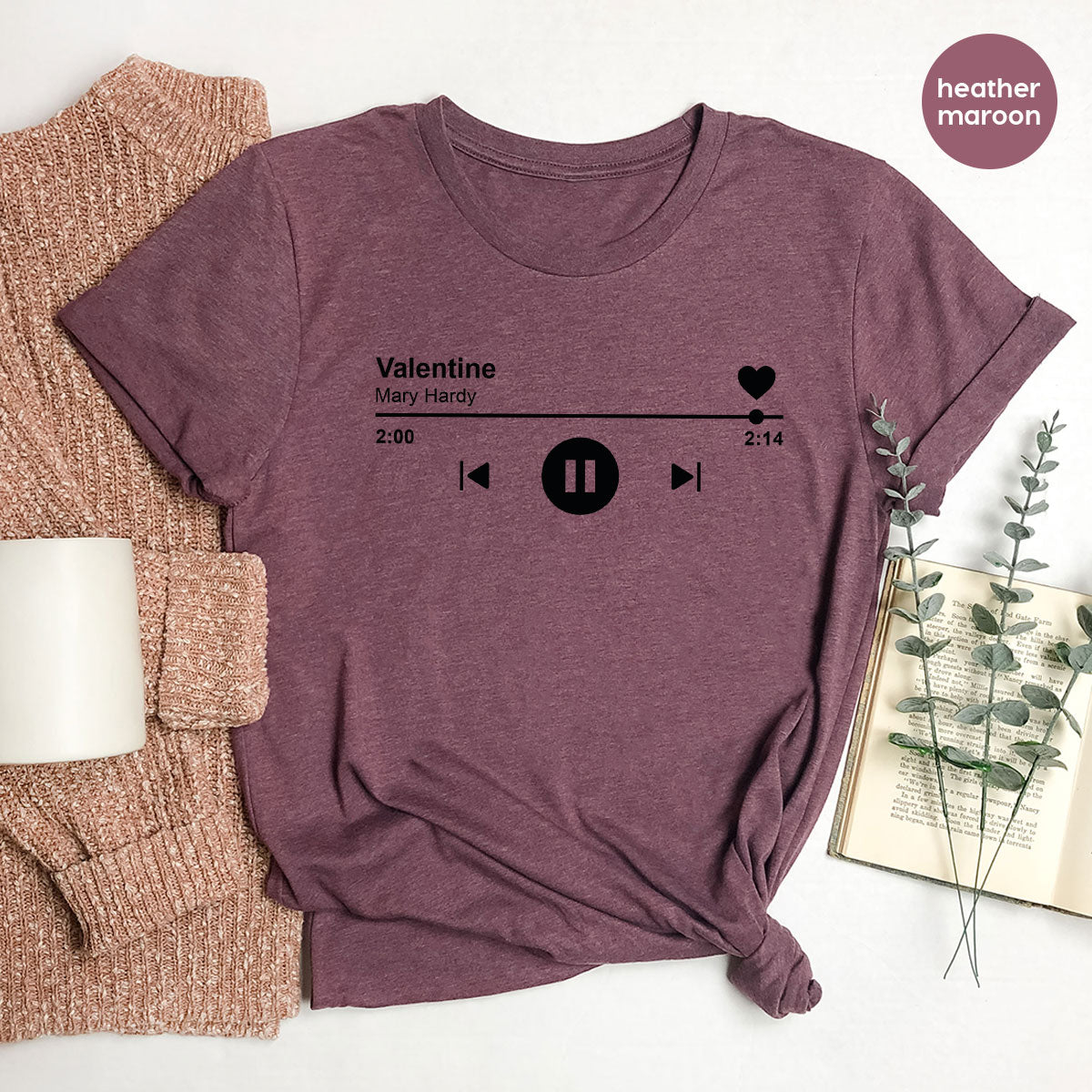 Valentine's Day Shirt, Play Music For Valentine's Shirt, Valentine's Day Playlist T-Shirt