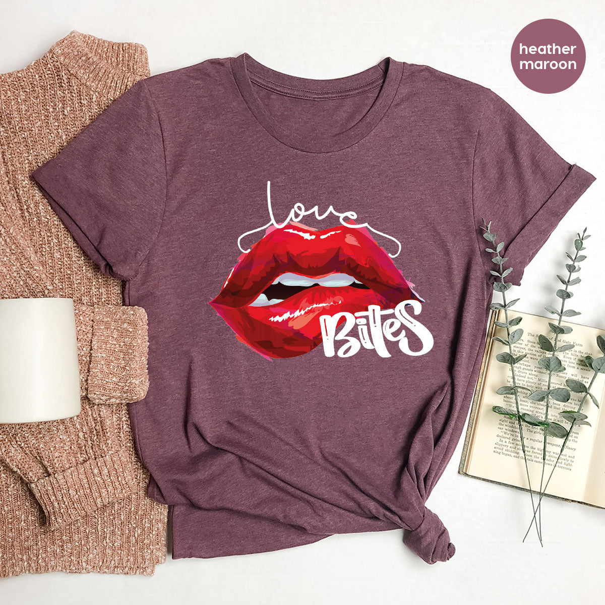 Cool Valentine's Day T-Shirt, Bite Shirt, Cute Lips Tee, Valentine Gift