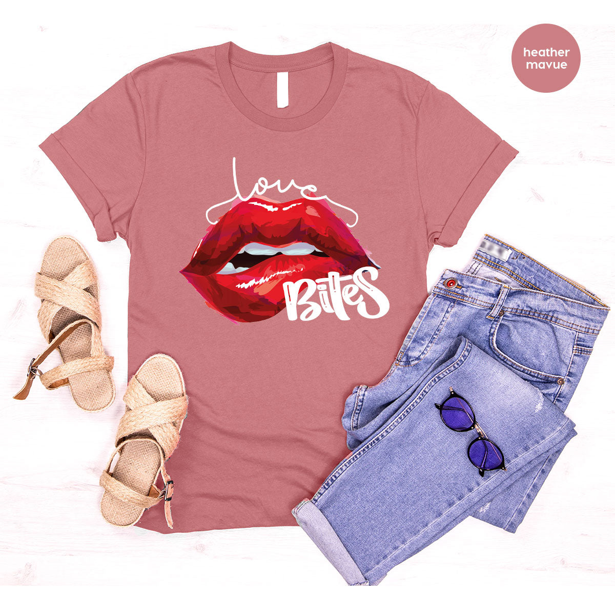 Cool Valentine's Day T-Shirt, Bite Shirt, Cute Lips Tee, Valentine Gift