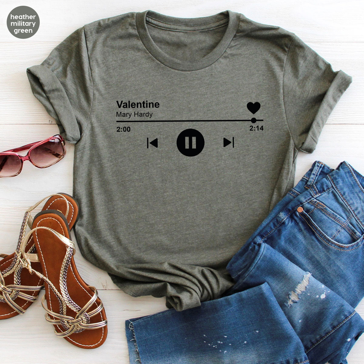 Valentine's Day Shirt, Play Music For Valentine's Shirt, Valentine's Day Playlist T-Shirt