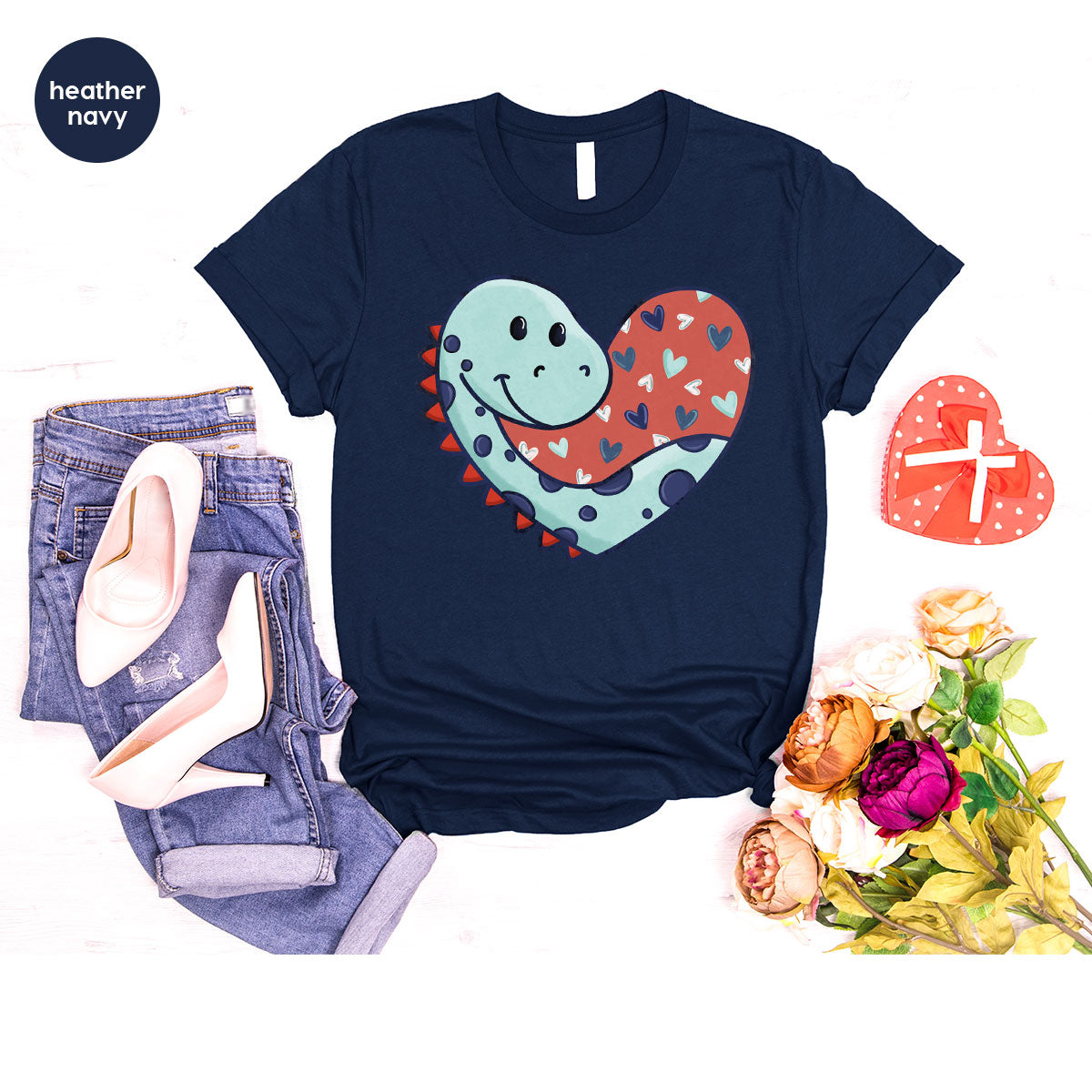 Valentine's Day Dino Shirt, Heart Of Dinosaur Shirt, Feb 14 Tee