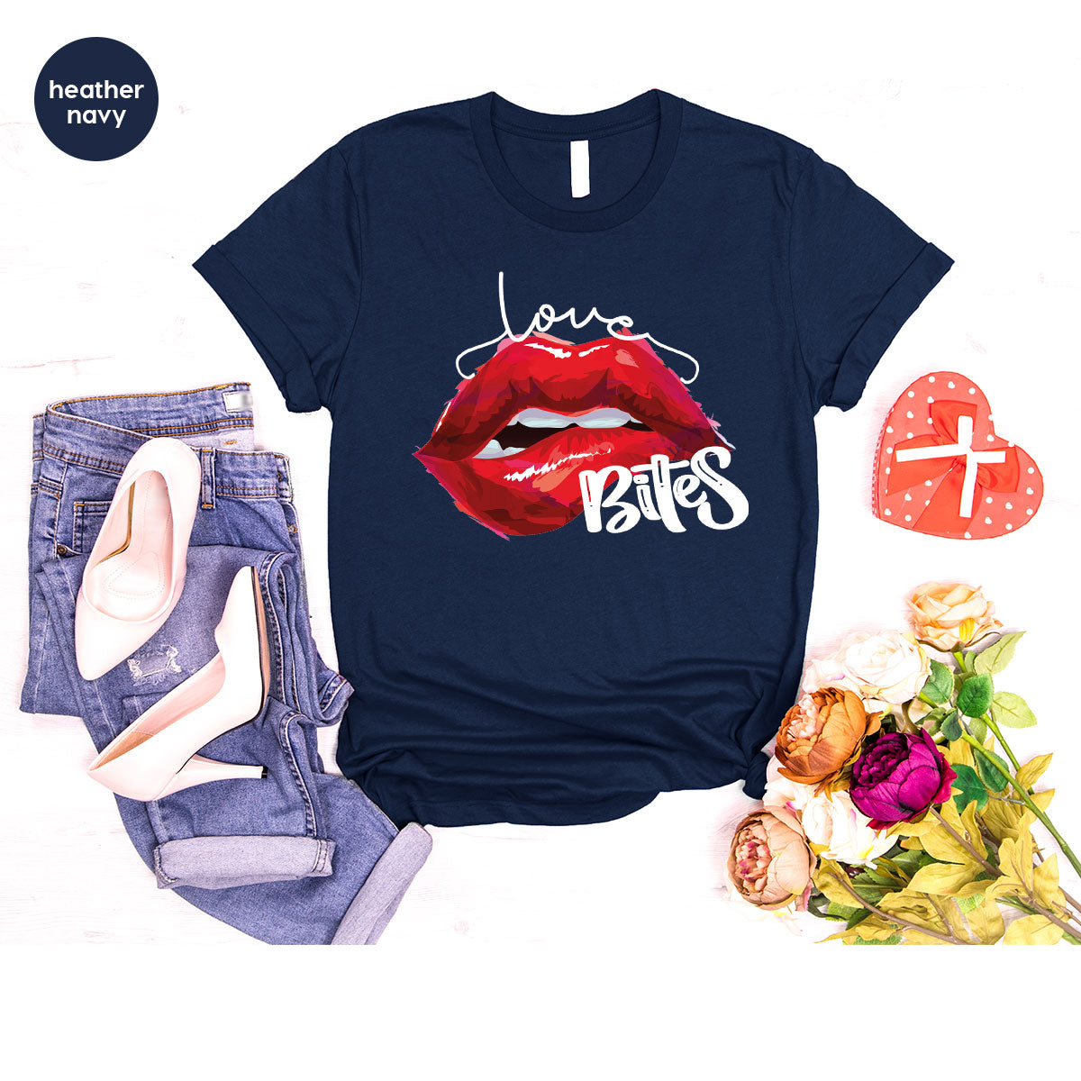 Cool Valentine's Day T-Shirt, Bite Shirt, Cute Lips Tee, Valentine Gift