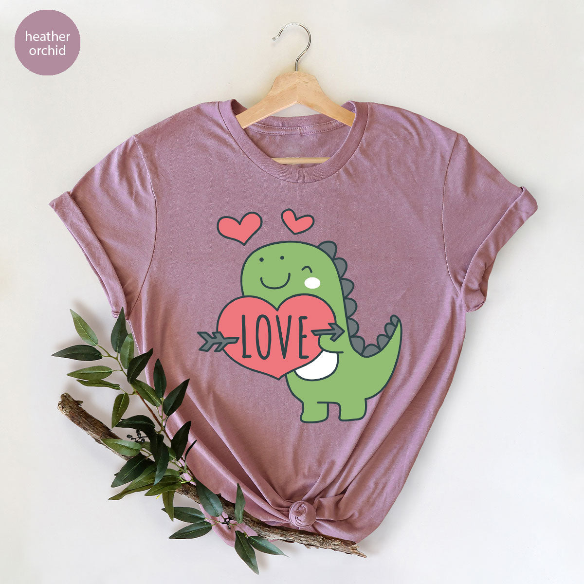 Love Shirt, Lovely Dinosaur Shirt, Valentine's Day Special Shirt, Valentine's Day Shirt For Women