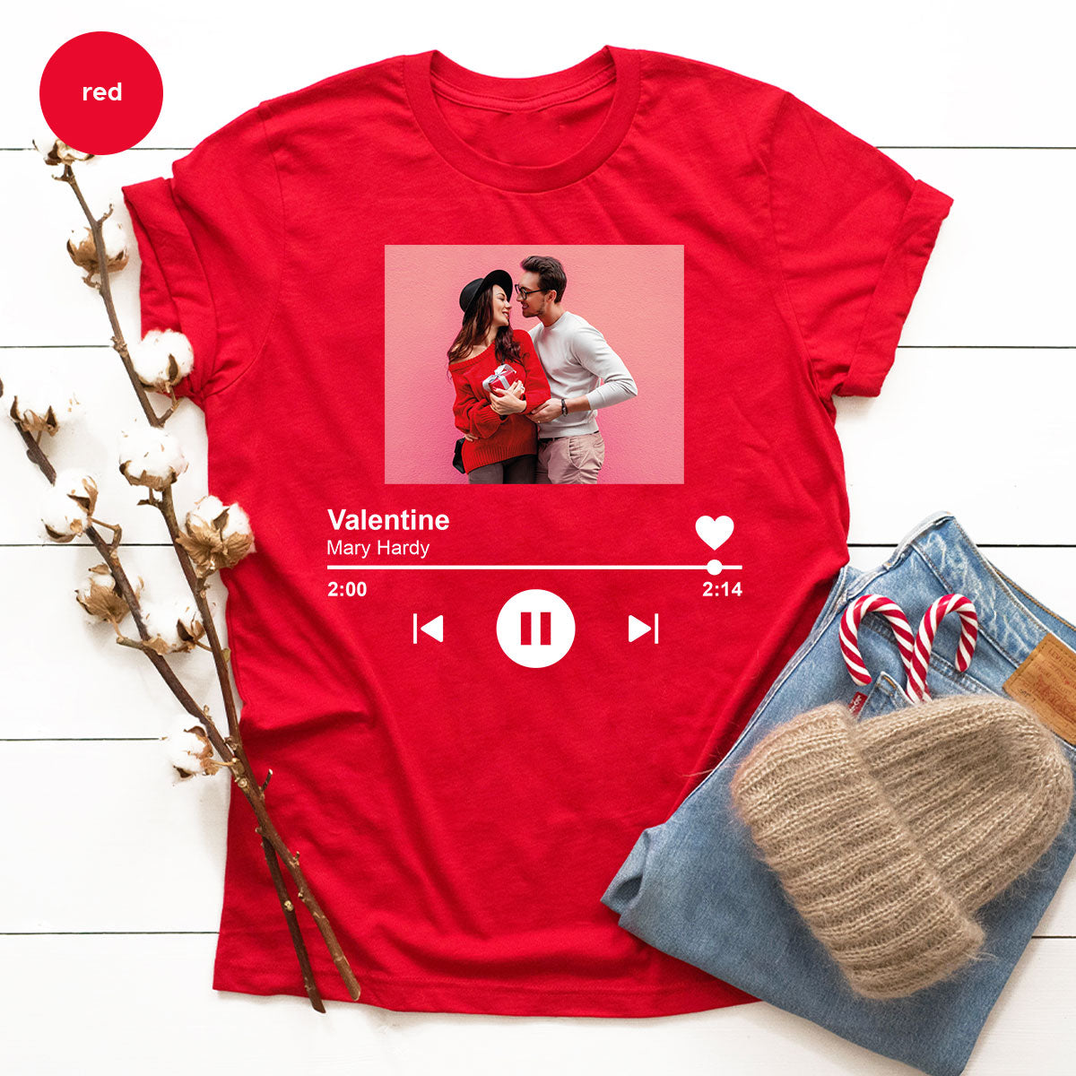 Custom Photo Valentine's Day Shirt, Personalized Valentine's Day Gift, Custom Photo Lover's Day Shirt