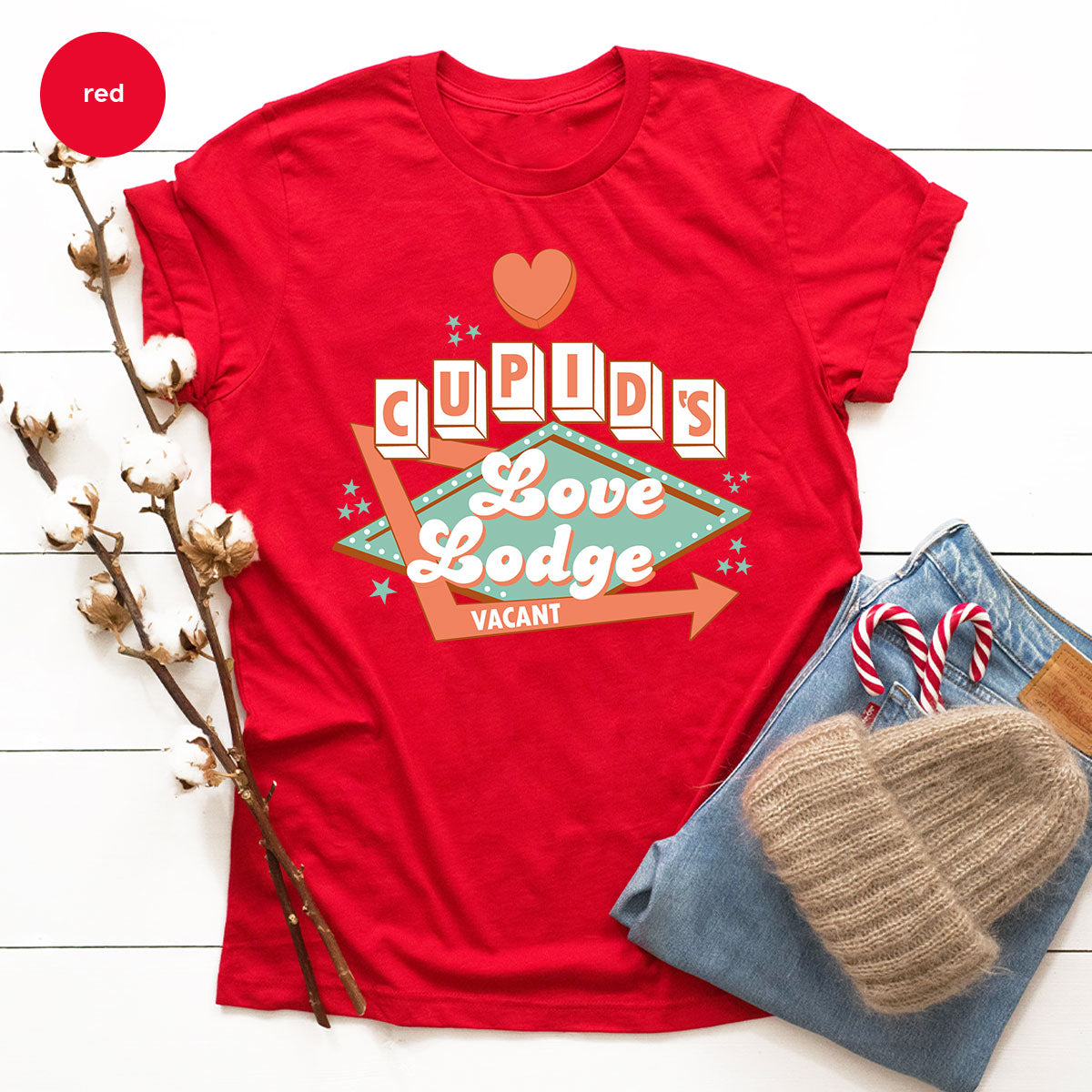 Love Lodge T-Shirt, Valentine's Day Tee, Cupid' Love Lodge Tee, Valentine Shirt