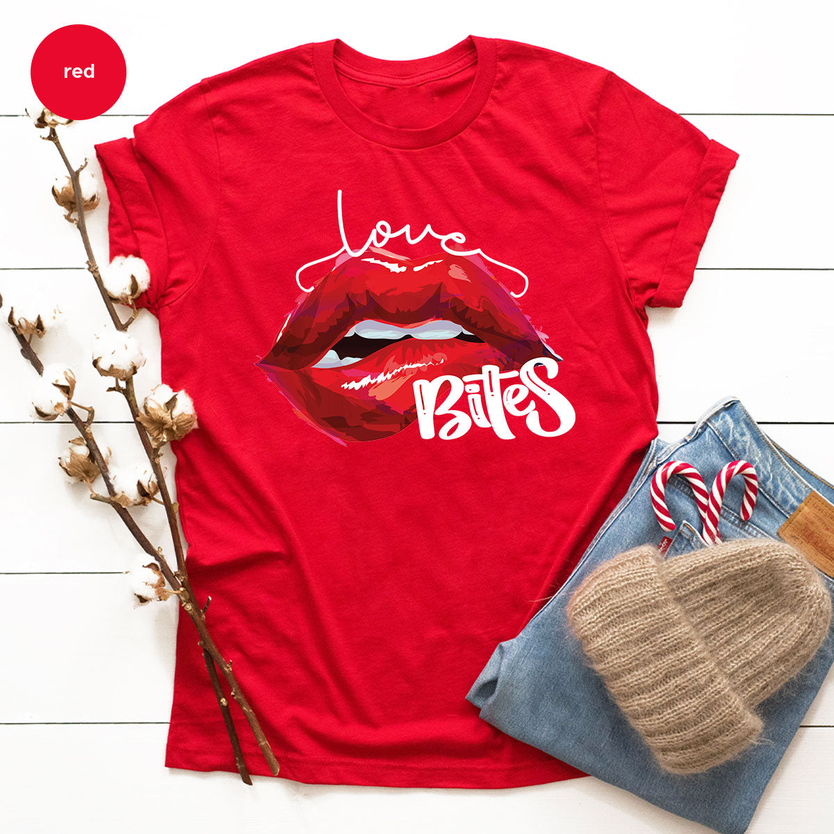 Cool Valentine's Day T-Shirt, Bite Shirt, Cute Lips Tee, Valentine Gift