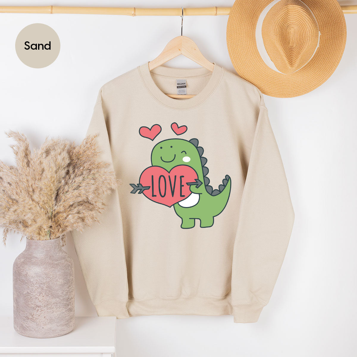 Love Shirt, Lovely Dinosaur Shirt, Valentine's Day Special Shirt, Valentine's Day Shirt For Women