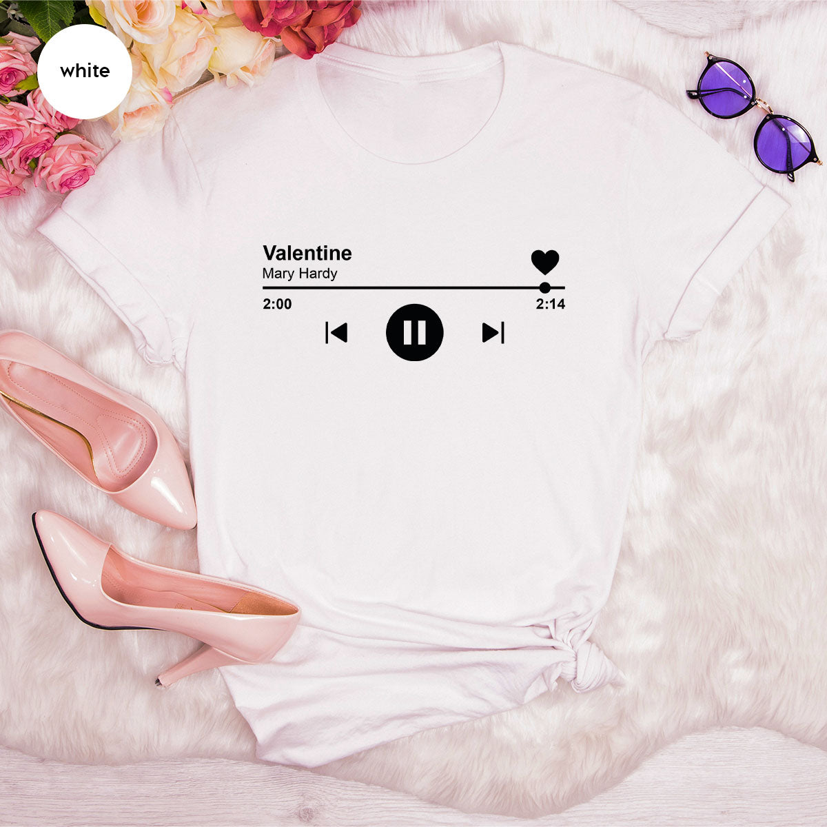 Valentine's Day Shirt, Play Music For Valentine's Shirt, Valentine's Day Playlist T-Shirt