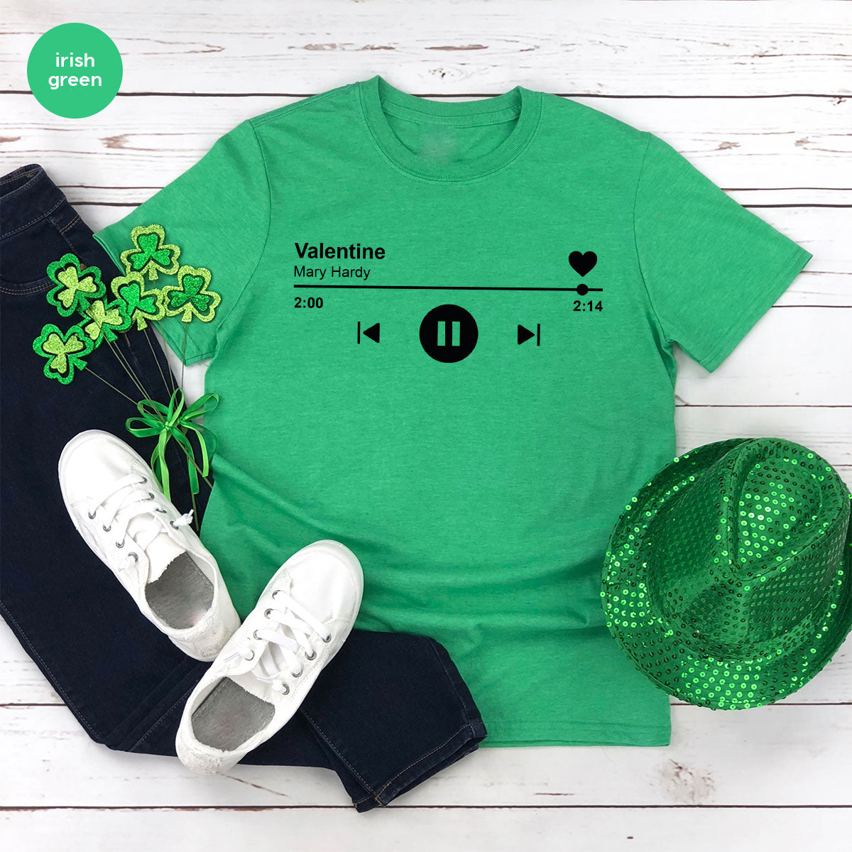 Valentine's Day Shirt, Play Music For Valentine's Shirt, Valentine's Day Playlist T-Shirt