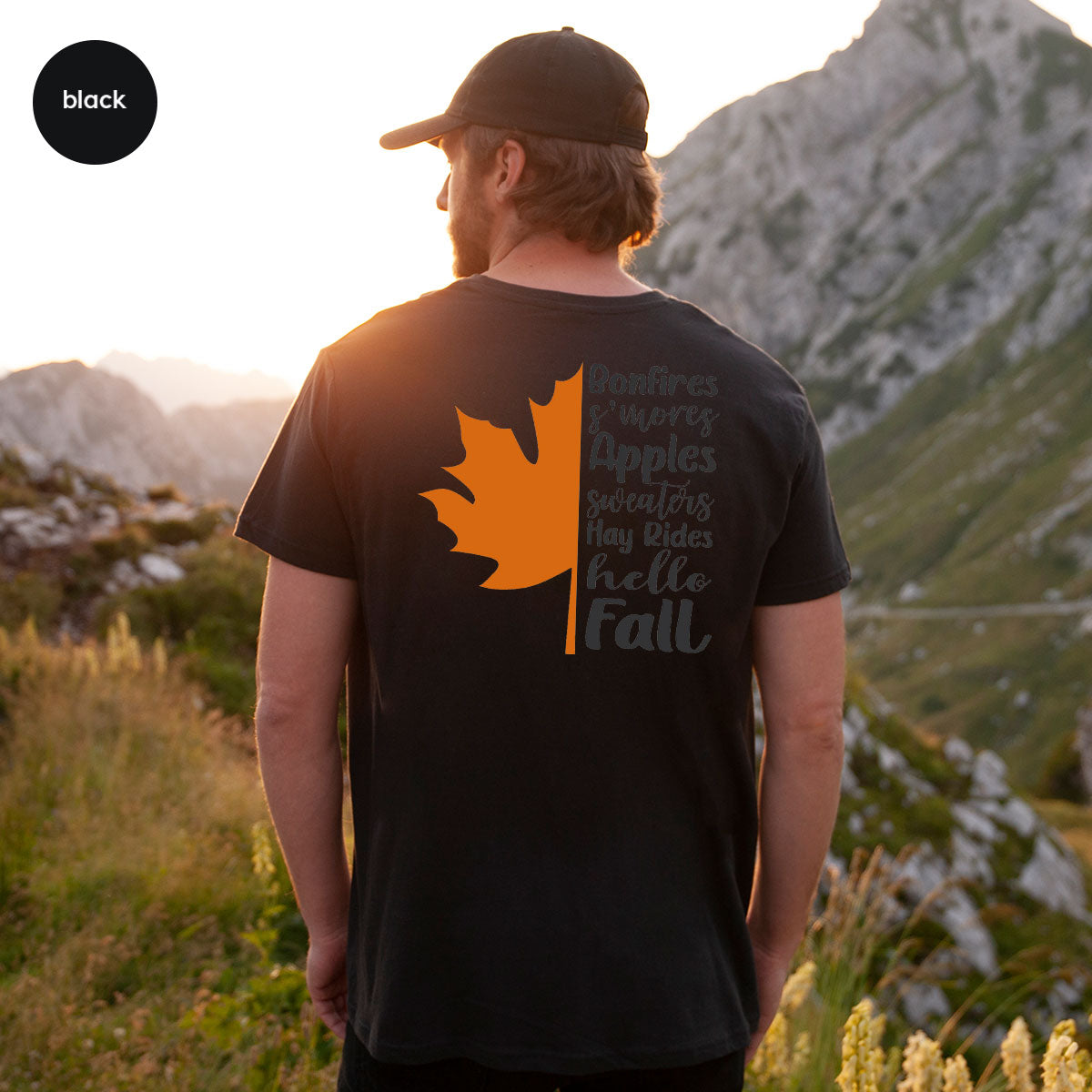 Fall Leaf T-Shirt, 2022 Fall Season Long Sleeve Shirt, Fall Short Sleeve Shirt, Fall Leaf Design