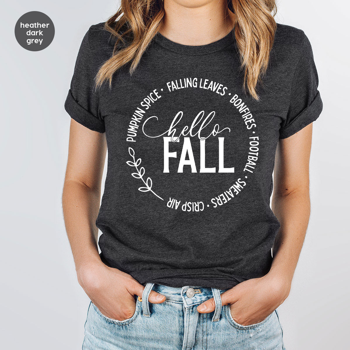 Falling Leaves Shirt, 2022 Pumpkin Season T-Shirt, Pumpkin Spice Shirt, Fall Circle Shirt