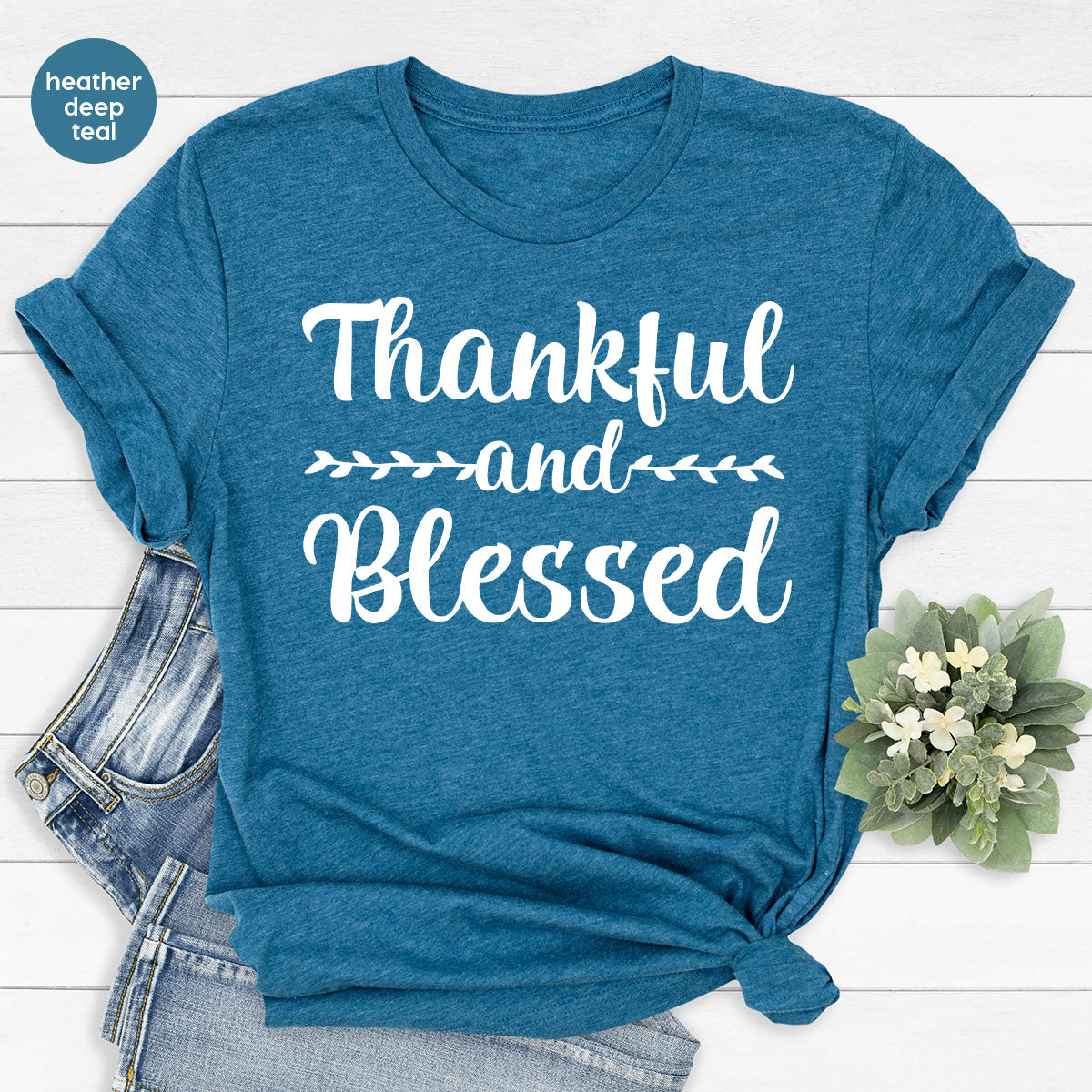 Thankful and Blessed Shirt, 2022 Thanksgiving Design T-Shirt, Thanksful Tee