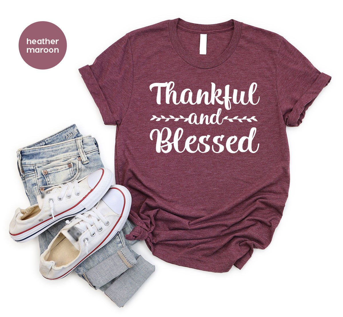 Thankful and Blessed Shirt, 2022 Thanksgiving Design T-Shirt, Thanksful Tee