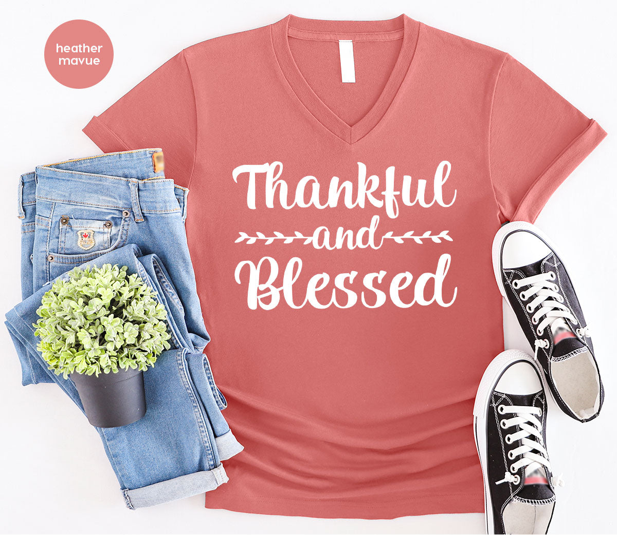 Thankful and Blessed Shirt, 2022 Thanksgiving Design T-Shirt, Thanksful Tee