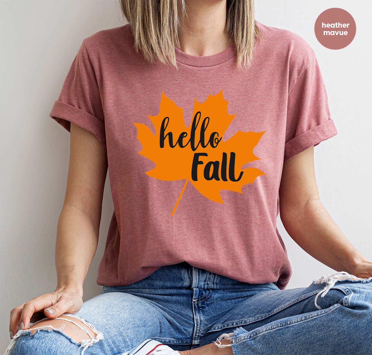 Hello Fall Shirt, 2022 Thanksgiving Fall T-Shirt, Fall Leaf Shirt, Fall Gift For Family