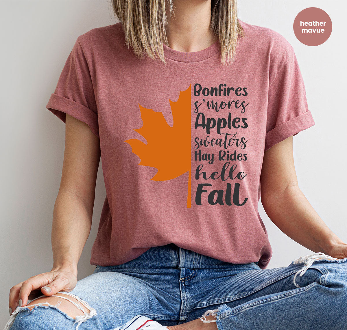 Fall Leaf T-Shirt, 2022 Fall Season Long Sleeve Shirt, Fall Short Sleeve Shirt, Fall Leaf Design