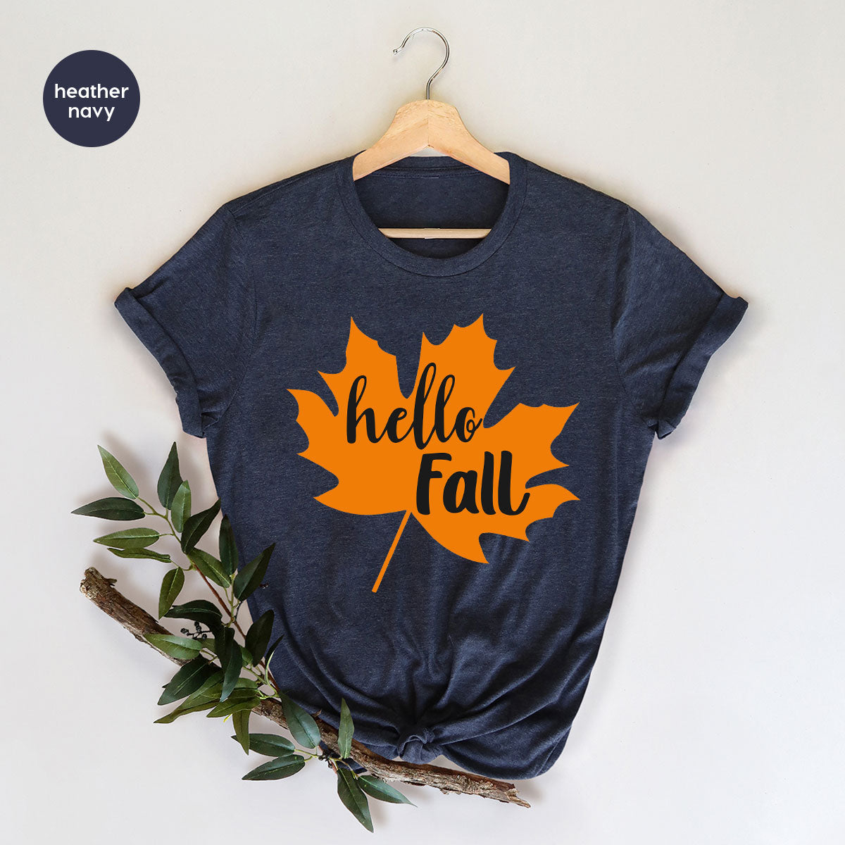 Hello Fall Shirt, 2022 Thanksgiving Fall T-Shirt, Fall Leaf Shirt, Fall Gift For Family