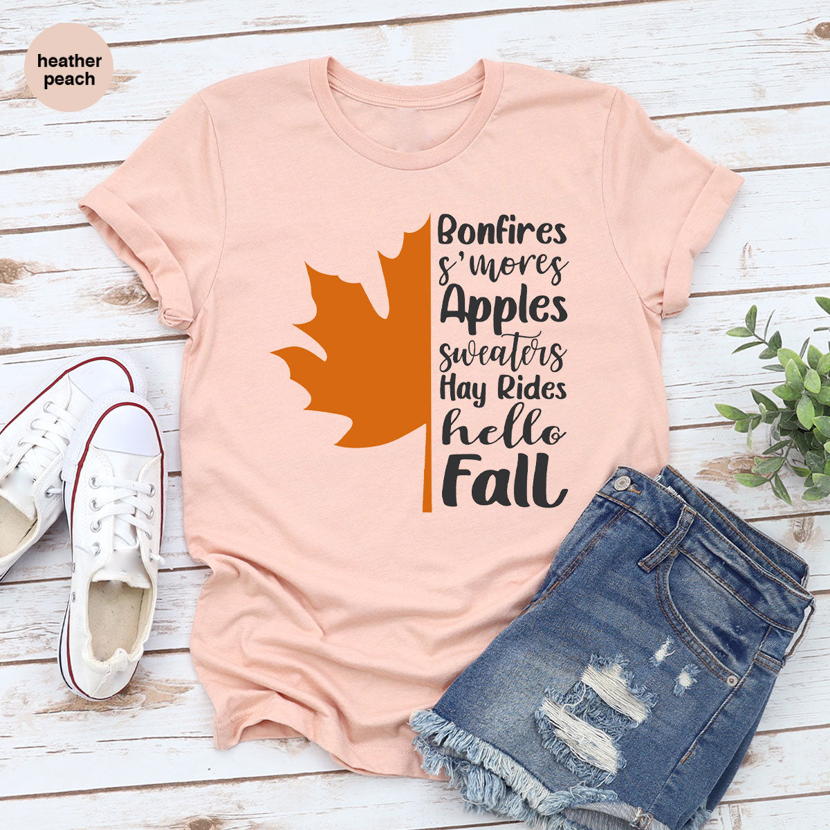 Fall Leaf T-Shirt, 2022 Fall Season Long Sleeve Shirt, Fall Short Sleeve Shirt, Fall Leaf Design