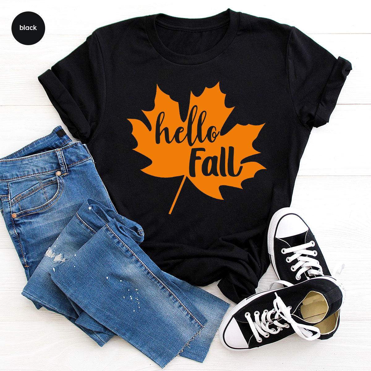 Hello Fall Shirt, 2022 Thanksgiving Fall T-Shirt, Fall Leaf Shirt, Fall Gift For Family