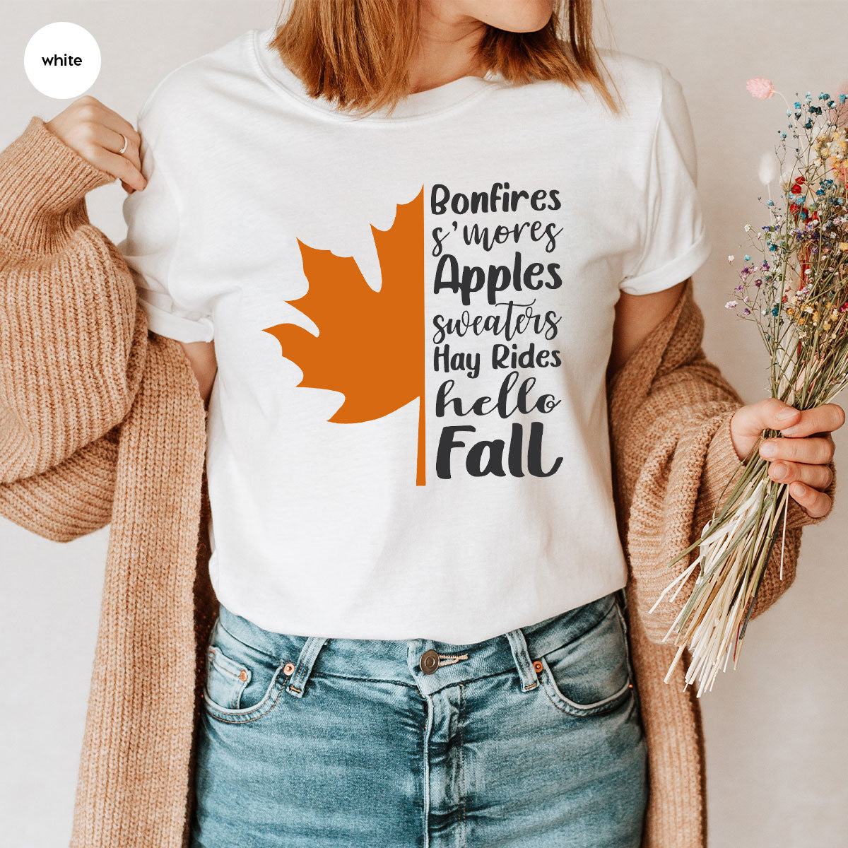 Fall Leaf T-Shirt, 2022 Fall Season Long Sleeve Shirt, Fall Short Sleeve Shirt, Fall Leaf Design