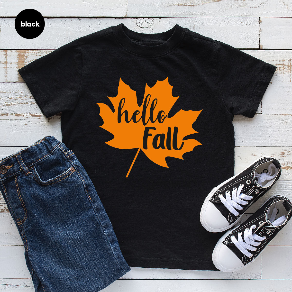 Hello Fall Shirt, 2022 Thanksgiving Fall T-Shirt, Fall Leaf Shirt, Fall Gift For Family