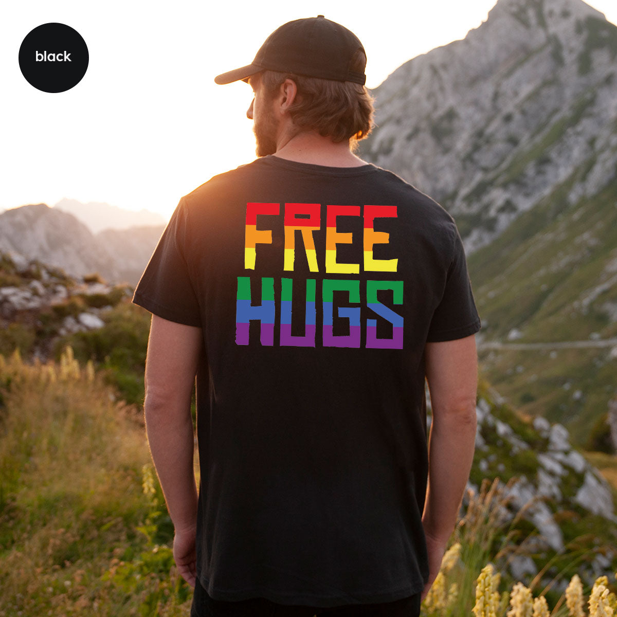 Cute LGBT Shirt, Free Hugs T-Shirt, Lovely Pride T-Shirt for LGBT