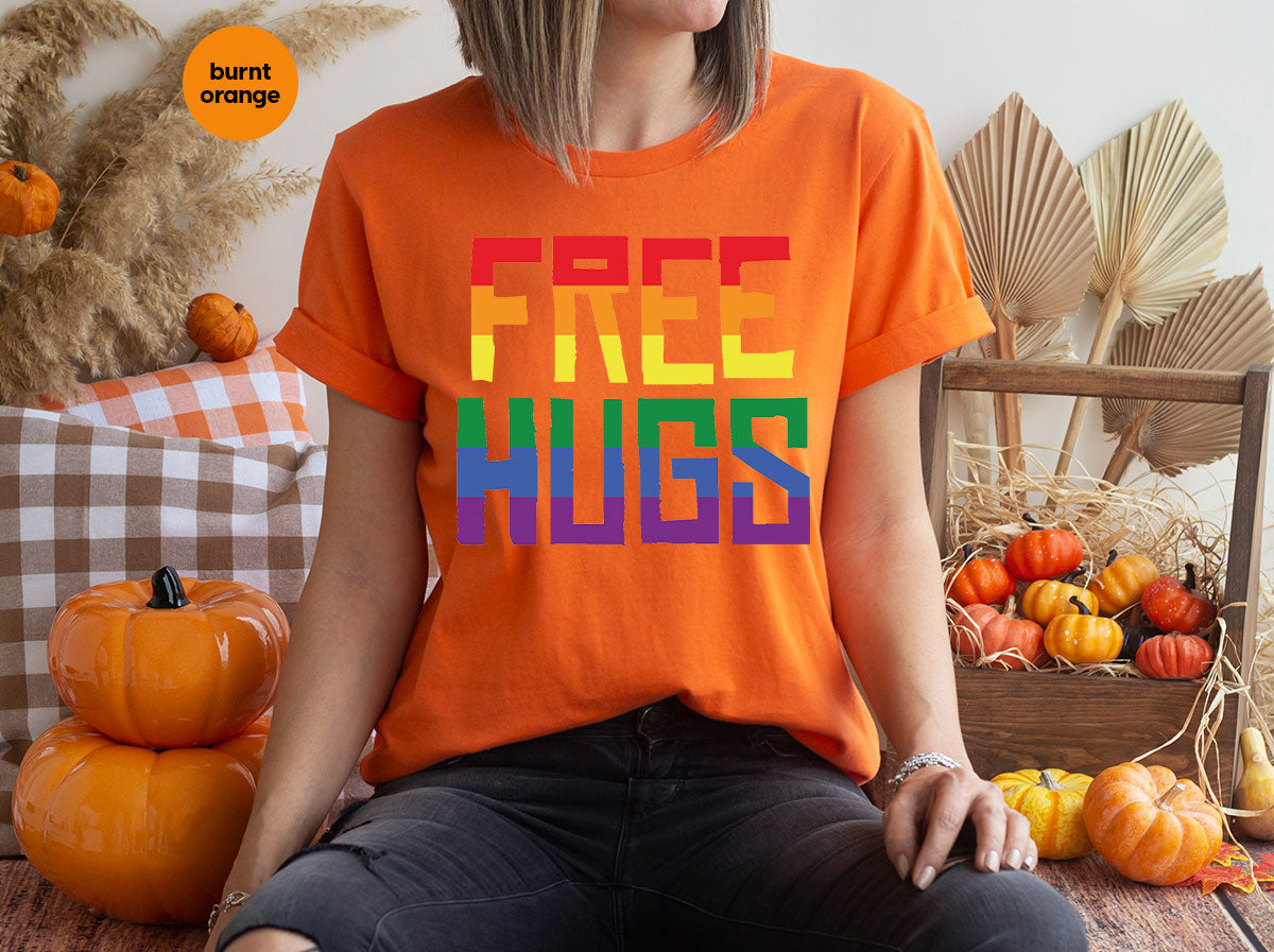 Cute LGBT Shirt, Free Hugs T-Shirt, Lovely Pride T-Shirt for LGBT