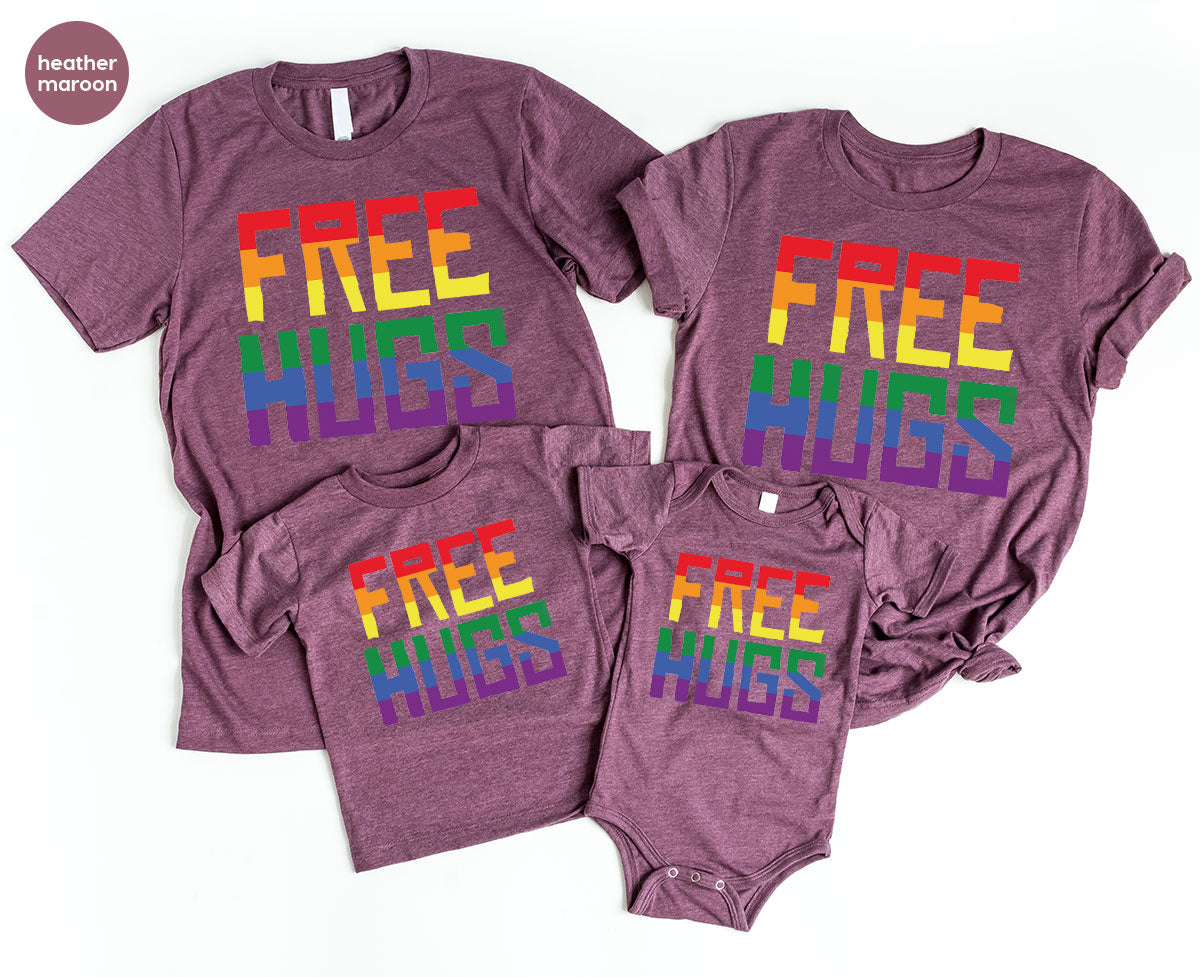 Cute LGBT Shirt, Free Hugs T-Shirt, Lovely Pride T-Shirt for LGBT