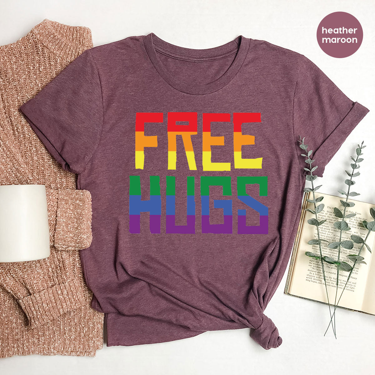 Cute LGBT Shirt, Free Hugs T-Shirt, Lovely Pride T-Shirt for LGBT