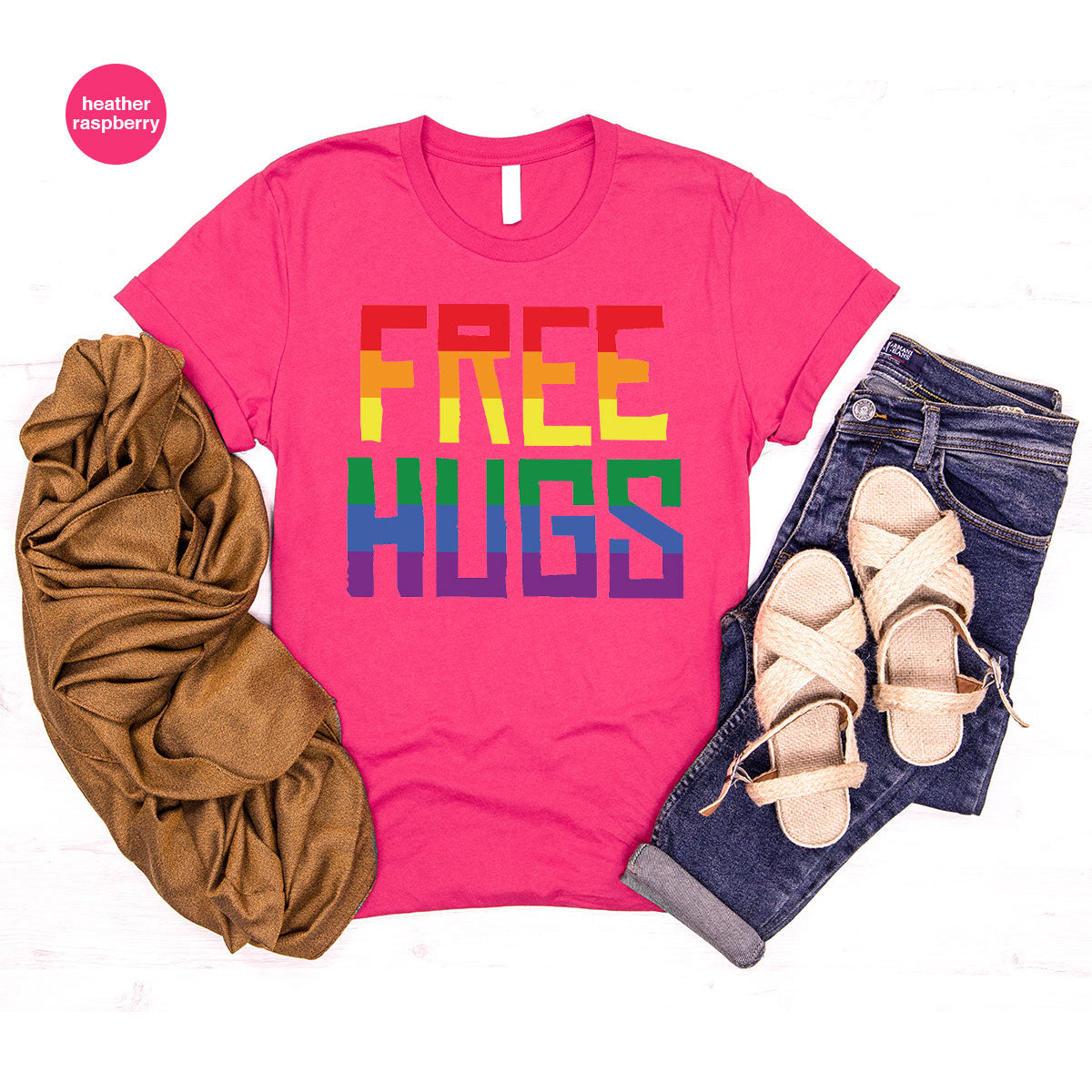 Cute LGBT Shirt, Free Hugs T-Shirt, Lovely Pride T-Shirt for LGBT