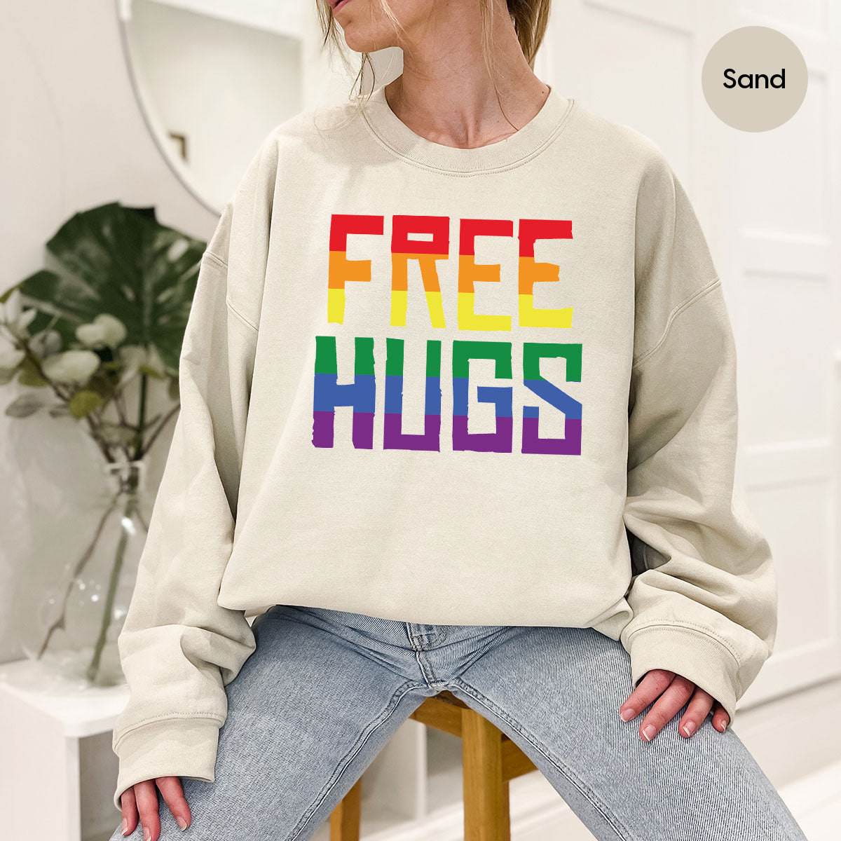 Cute LGBT Shirt, Free Hugs T-Shirt, Lovely Pride T-Shirt for LGBT