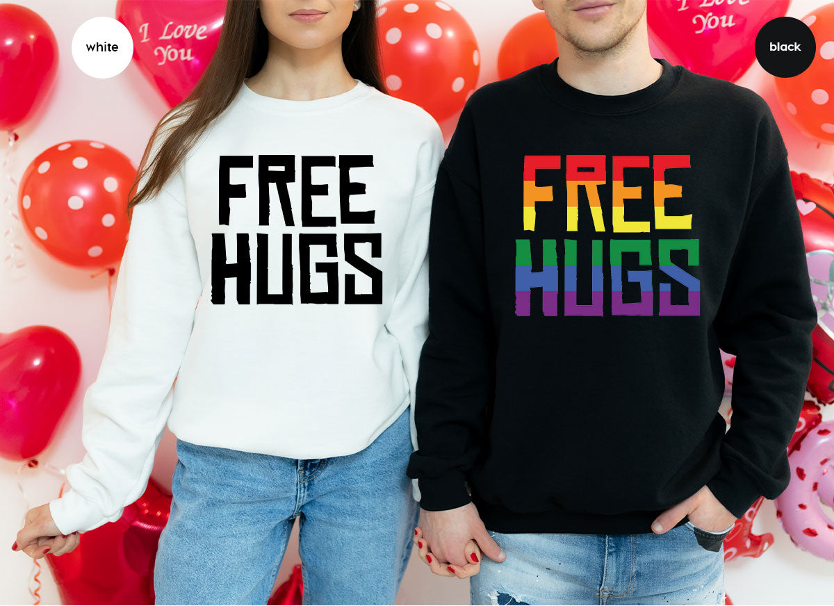 Cute LGBT Shirt, Free Hugs T-Shirt, Lovely Pride T-Shirt for LGBT