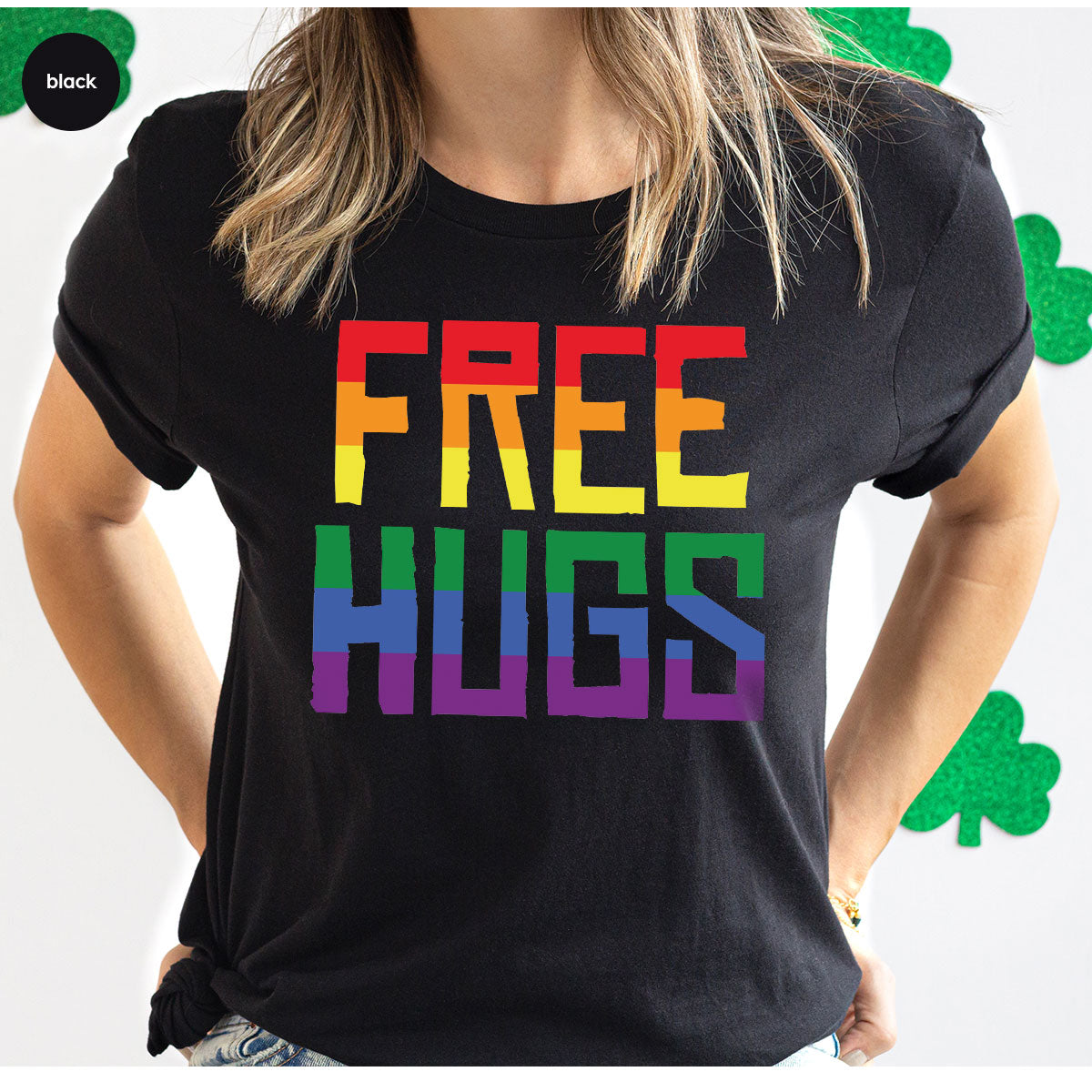 Cute LGBT Shirt, Free Hugs T-Shirt, Lovely Pride T-Shirt for LGBT