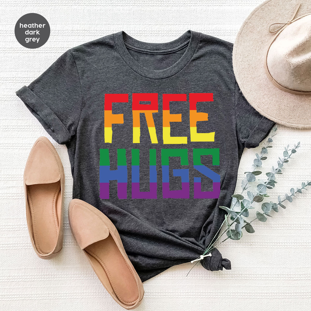 Cute LGBT Shirt, Free Hugs T-Shirt, Lovely Pride T-Shirt for LGBT