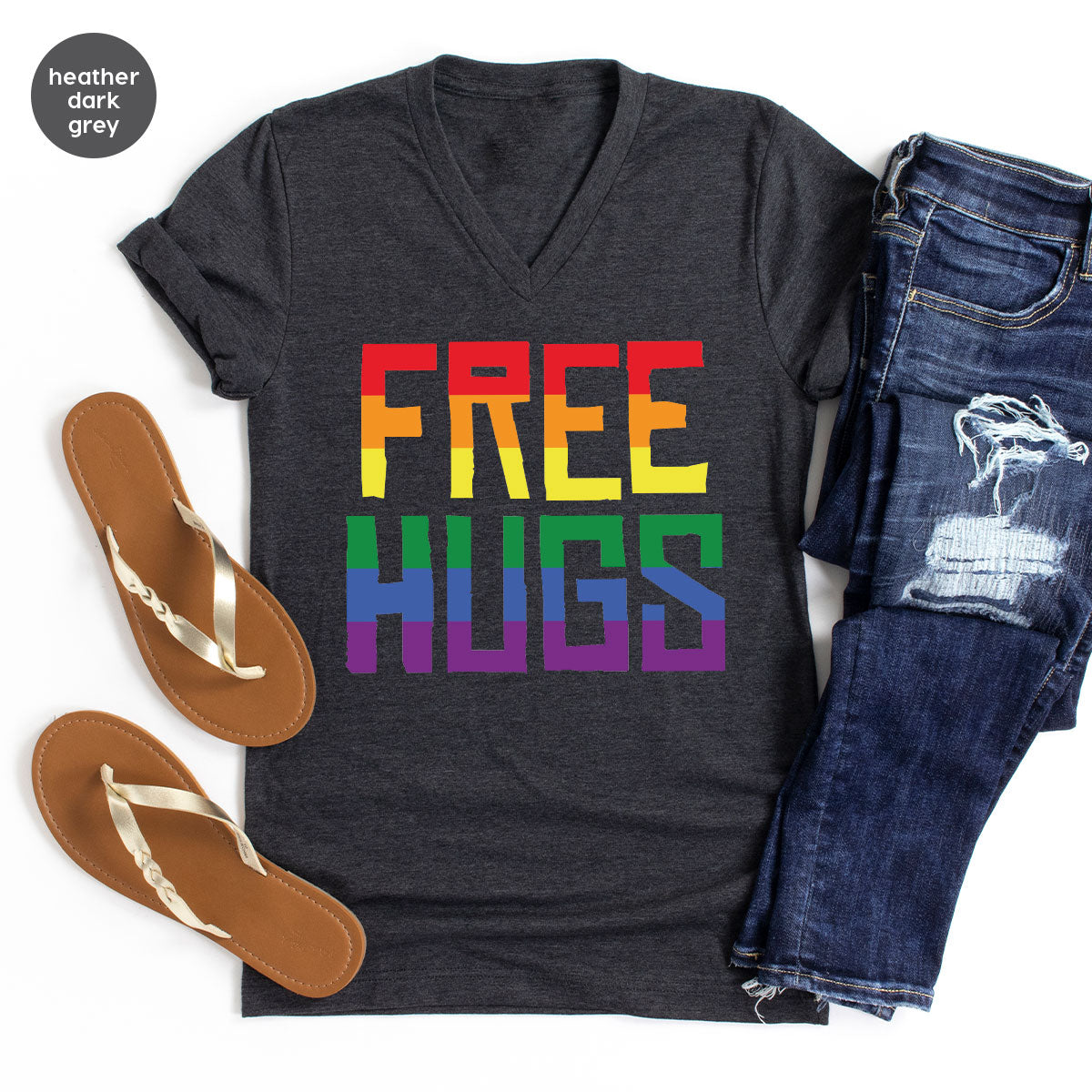 Cute LGBT Shirt, Free Hugs T-Shirt, Lovely Pride T-Shirt for LGBT