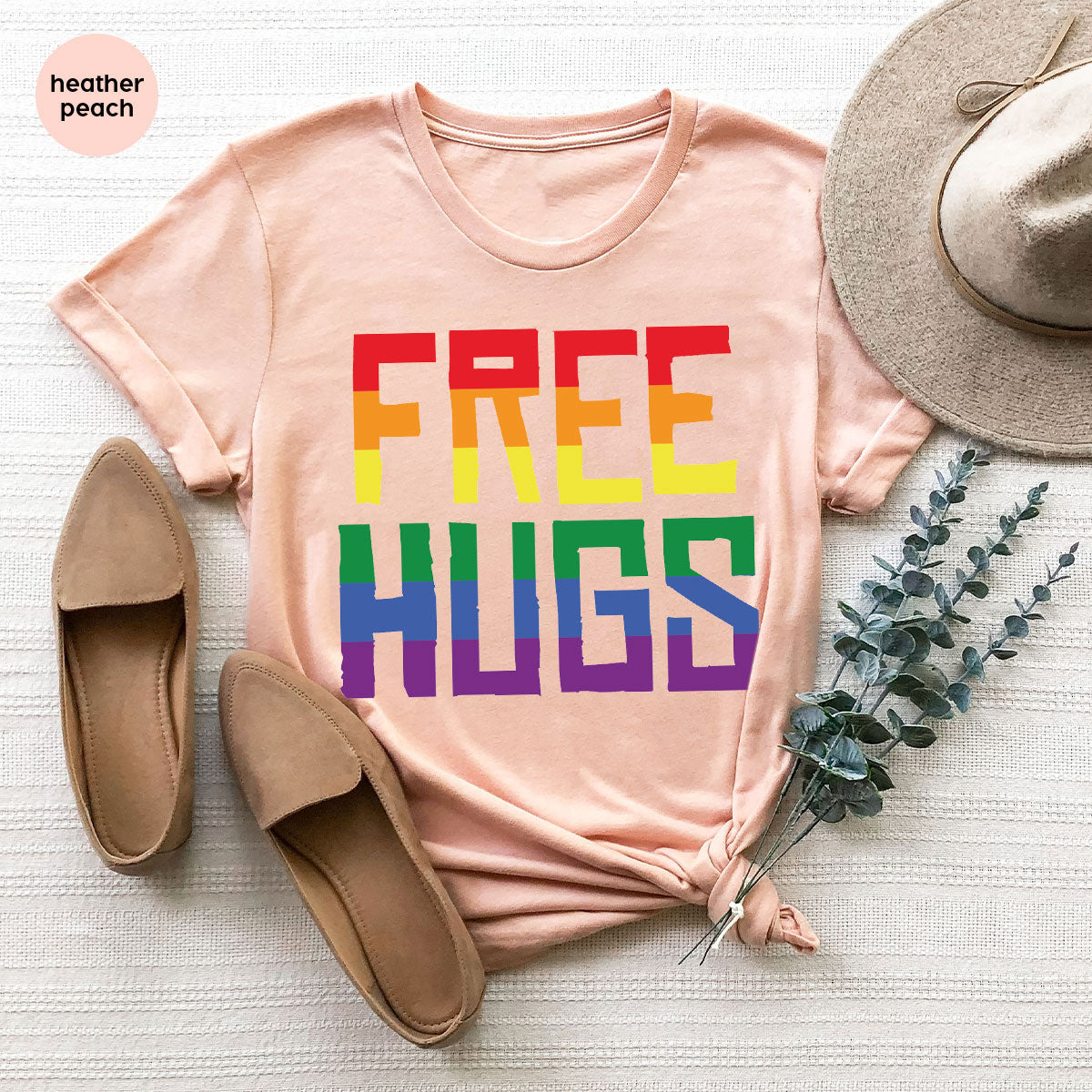 Cute LGBT Shirt, Free Hugs T-Shirt, Lovely Pride T-Shirt for LGBT